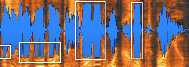 tampilan visual audio klip atau clipping audio