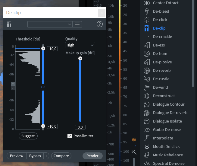 Izotope RX modul de-clip cara menggunakan