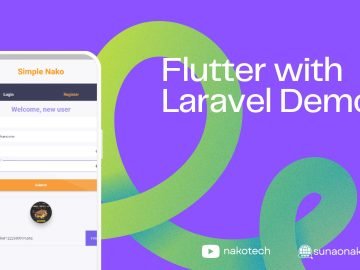 demo menghubungkan aplikasi flutter dan laravel backend. flutter restful api